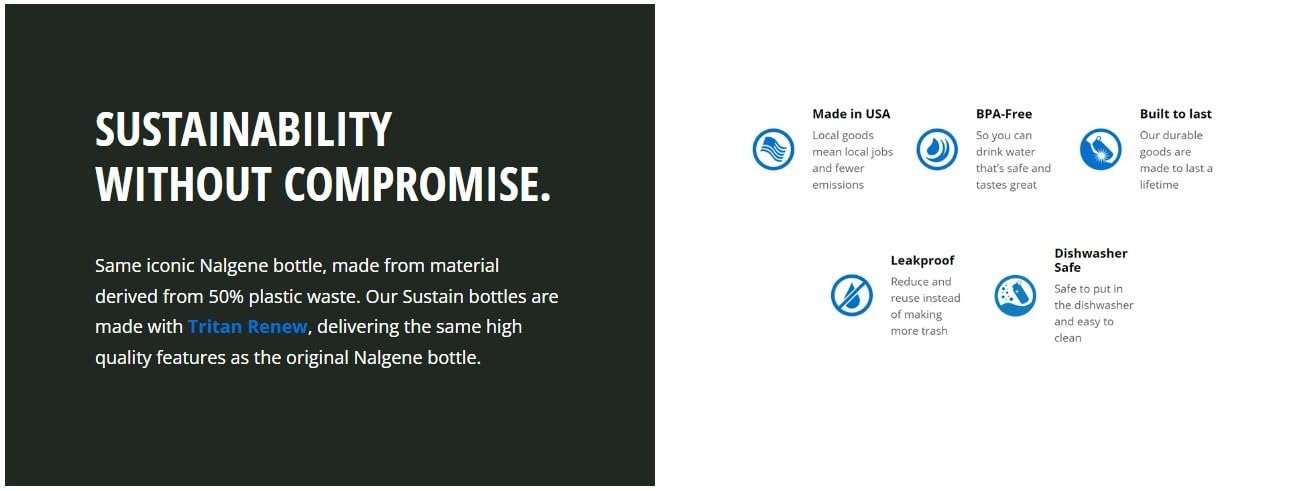 Nalgene Sustain Tritan Bpa-Free Growler Bottle Made With Material Derived From 50% Plastic Waste, 64 Oz, Clear